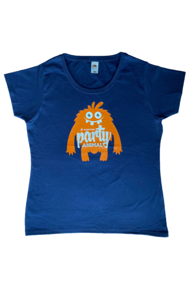 Function T-shirt, Party Animal, Navy Blue, Women