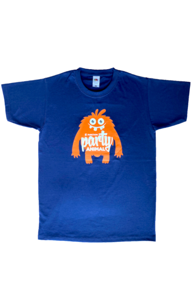 Function T-shirt, Party Animal, Navy Blue