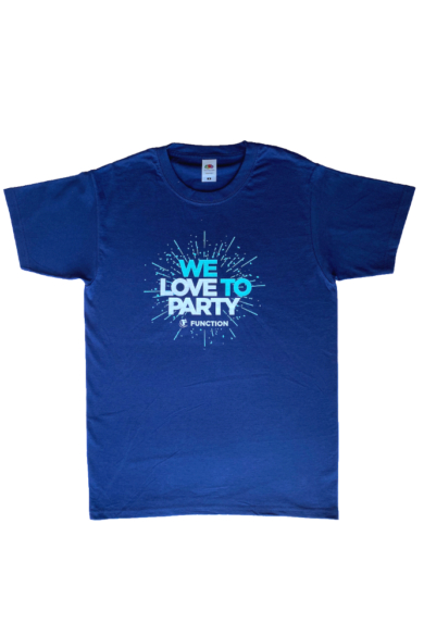 Function 2021 T-shirt, We love to party, Navy Blue